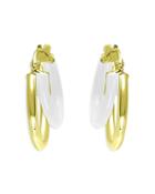 Aqua Double Hoop Earrings In 18k Gold Plated Sterling Silver - 100% Exclusive