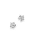 Diamond Flower Small Stud Earrings In 14k White Gold, .70 Ct. T.w. - 100% Exclusive