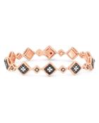 Roberto Coin 18k Rose Gold Palazzo Ducale Black & White Diamond Link Bracelet