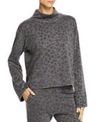 Sundry Leopard Print Funnel-neck Sweatshirt