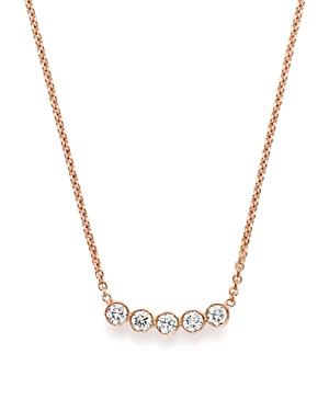 Zoe Chicco 14k Rose Gold Five Diamond Bezel Necklace, 16
