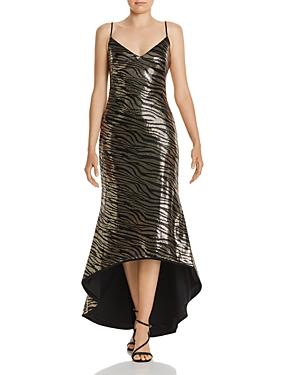 Black Halo Armelle High/low Sequin Gown