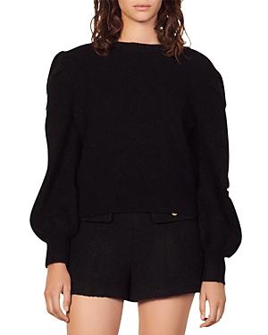 Sandro Embroidered Sleeve Sweater