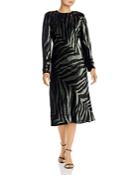 Michelle Mason Velvet Zebra-print Midi Dress