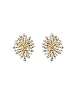 Hueb 18k Rose Gold Luminus Diamond Starburst Cluster Stud Earrings