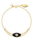 Madhuri Parson 14k Yellow Gold Diamond Essentials Black Onyx Evil Eye Bracelet