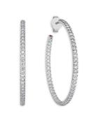 Roberto Coin 18k White Gold Perfect Diamond Inside Out Hoop Earrings