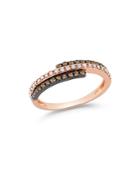 White And Brown Diamond Band In 14k Rose Gold