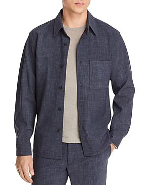 Theory Clyfford Precision Ponte Melange Print Slim Fit Shirt Jacket
