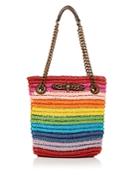 Kurt Geiger London Chelsea Rainbow Stripe Woven Shoulder Bag