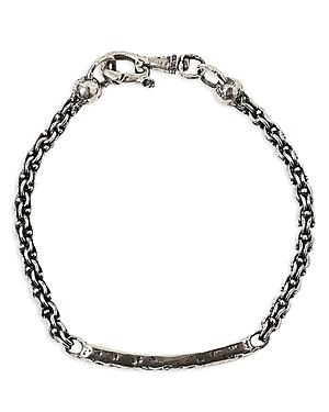 John Varvatos Men's Sterling Silver Artisan Id Plate Link Bracelet