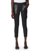 Joie Okana Faux Leather Trimmed Cropped Pants