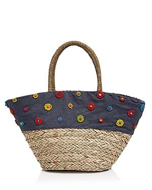 Filippo Catarzi Applique Straw Tote