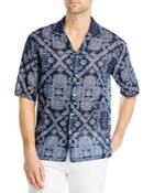 Officine Generale Eren Cotton Bandana Print Loose Fit Button Down Camp Shirt