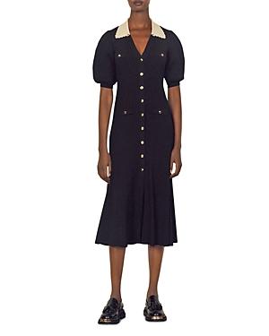 Sandro Lauralie Collared Midi Dress