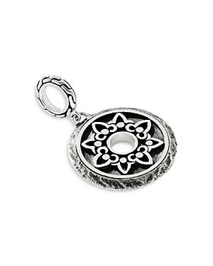 John Hardy Sterling Silver Classic Chain Reticulated Flower Disc Pendant