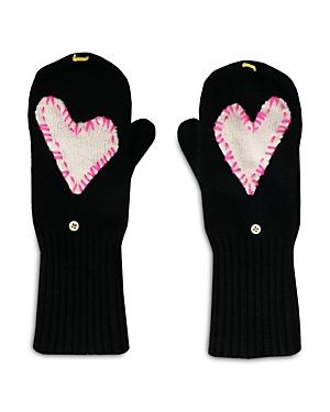 Kerri Rosenthal Heart Patch Cashmere Pop Top Mittens