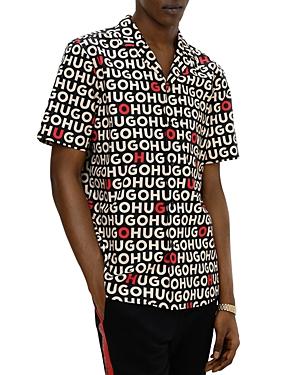 Hugo Ellino Logo Print Short Sleeve Relaxed Fit Shirt