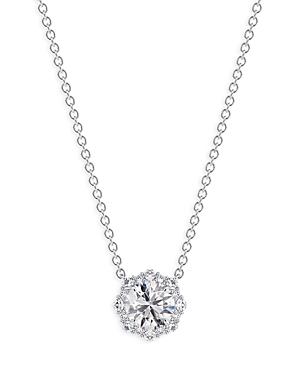 De Beers Forevermark Center Of My Universe Floral Halo Diamond Pendant Necklace In 18k White Gold, 0.60 Ct. T.w.