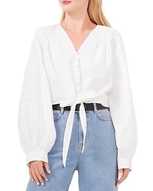 Vince Camuto Cotton Tie Front Blouse
