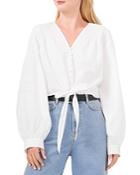 Vince Camuto Cotton Tie Front Blouse