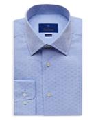 David Donahue Cotton Hexagon Dobby Trim Fit Dress Shirt