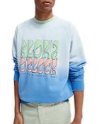 Scotch & Soda Cotton Blend Ombre Printed Relaxed Fit Crewneck Sweatshirt