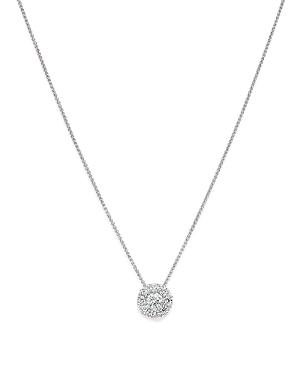Bloomingdale's Diamond Halo Pendant Necklace In 14k White Gold, 0.50 Ct. T.w. - 1005 Exclusive