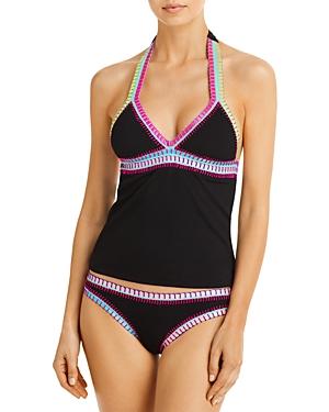 Platinum Inspired By Solange Ferrarini Crochet Trim Tankini Top