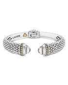 Lagos 18k Gold And Sterling Silver Caviar Color White Topaz Cuff, 12mm