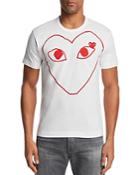 Comme Des Garcons Play Red Outline Heart Short Sleeve Tee