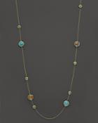 Ippolita 18k Gold Rock Candy Lollipop Necklace In Rutilated Quartz And Turquoise Doublet, 37