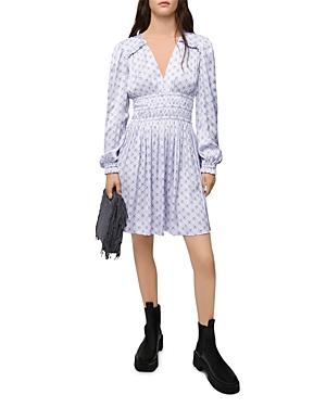 Maje Rianne Smocked Waist Dress