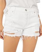 Free People Cotton Maggie Mid-rise Ripped Shorts