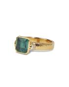 Gurhan 24k/22k Yellow Gold Rune Emerald & Diamond Ring