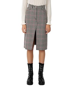 Maje Joldita Houndstooth Pencil Skirt