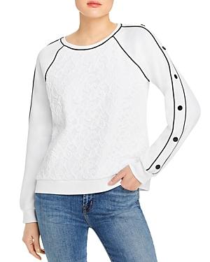 Karl Lagerfeld Paris Lace Front Sweatshirt