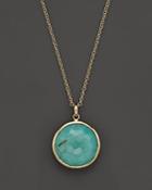 Ippolita 18k Gold Rock Candy Lollipop Pendant Necklace In Rutilated Quartz And Turquoise Doublet, 16