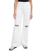 7 For All Mankind Jo Ripped Wide Leg Jeans In Royce Blanc