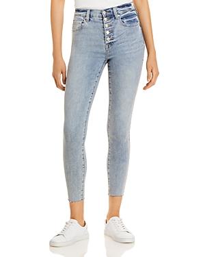 Pistola High Rise Button Fly Skinny Jeans In Medium Blue