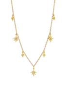 Graziela Gems 14k Yellow Gold Diamond Starburst Dangle Statement Necklace, 20