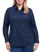 Foxcroft Plus Diamond Textured Blouse