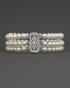 Freshwater Pearl Bracelet With Diamond Accents