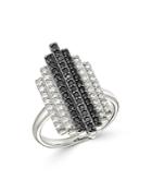 Bloomingdale's Black & White Deco Statement Ring In 14k White Gold - 100% Exclusive