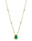 Bloomingdale's Emerald And Diamond Pear-shaped Pendant Necklace In 14k Yellow Gold, 16 - 100% Exclusive