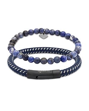 Thompson Of London Sodalite Bead & Braided Cord Bracelet Set, Medium