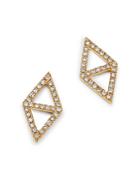 Kc Designs 14k Yellow Gold Double Triangle Diamond Earrings