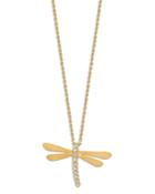 Bloomingdale's Diamond Dragonfly Pendant Necklace In 14k Yellow Gold, 0.10 Ct. T.w. - 100% Exclusive