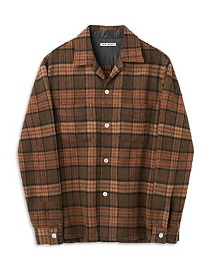 Our Legacy Heusen Wool Blend Check Regular Fit Button Down Camp Shirt