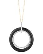 Mateo 14k Yellow Gold Onyx & Diamond Circle Necklace, 24